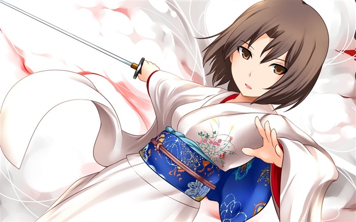 ryougi shiki katana kimono-Design Fondo de pantalla HD Vistas:6781