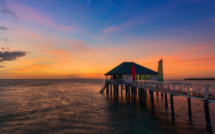 muelle ventoso al atardecer-HD Photo Wallpaper Vistas:11052