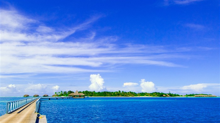 Scènes Maldives Plage-HD Desktop Fond d'écran Vues:9982