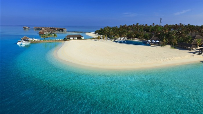 Scènes Maldives Plage-HD Desktop Fond d'écran Vues:12515