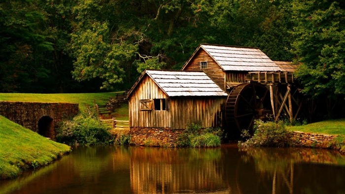 Maison avec Watermill-Photoshoot HD Fond d'écran Vues:8497