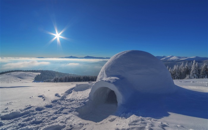 igloo neige-Photoshoot HD Fond d'écran Vues:14850