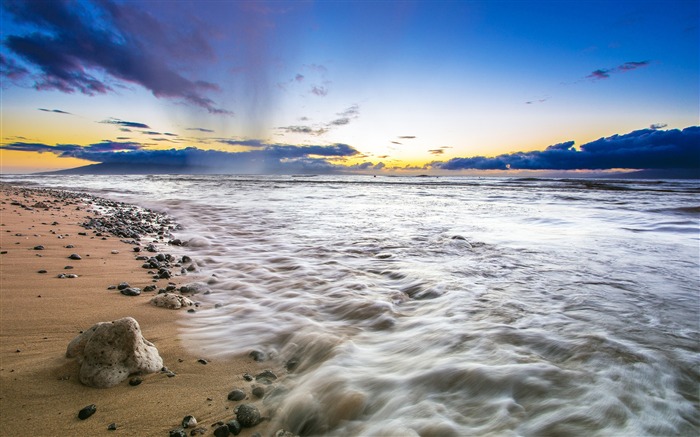 Rocas en la playa-iMac System Scenery HD Wallpaper Vistas:9640