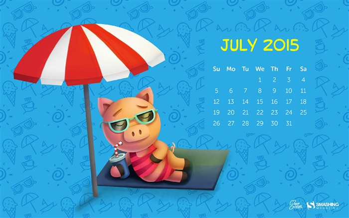 Summer Without Worries-July 2015 Calendar Wallpaper Views:7356 Date:2015/7/2 7:34:24