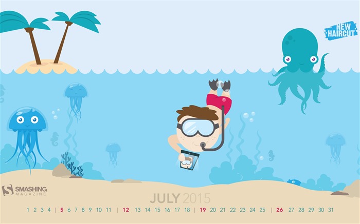 Underwater Selfie-July 2015 Calendar Wallpaper Views:5983 Date:2015/7/2 7:35:08