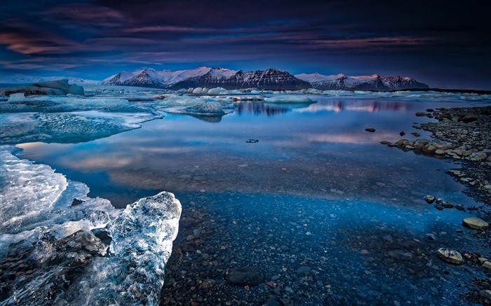 rio montanha inverno-natureza HD papel de parede Visualizações:9194