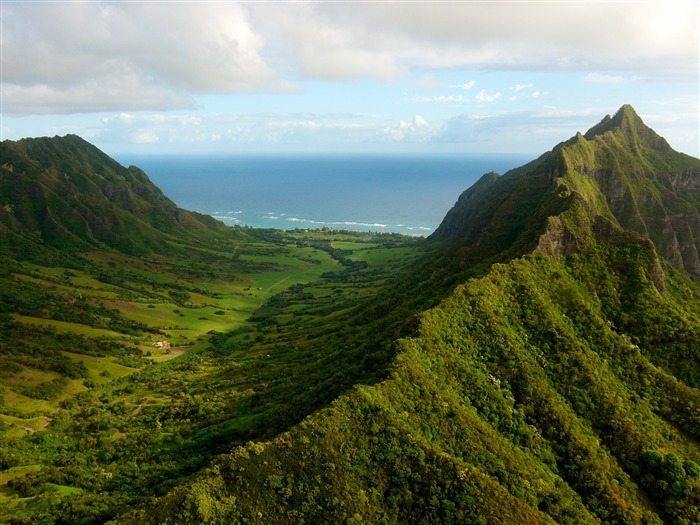 Oahu Valley-Nature HD Wallpaper Visualizações:7455