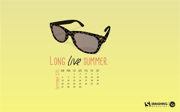 Larga vida verano-septiembre 2015 Calendario fondo de pantalla Vistas:8266