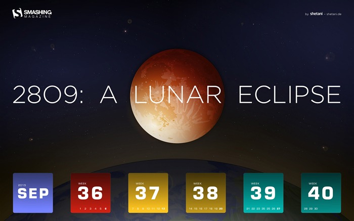 Lunar Eclipse-September 2015 Calendar Fondo de pantalla Vistas:7558