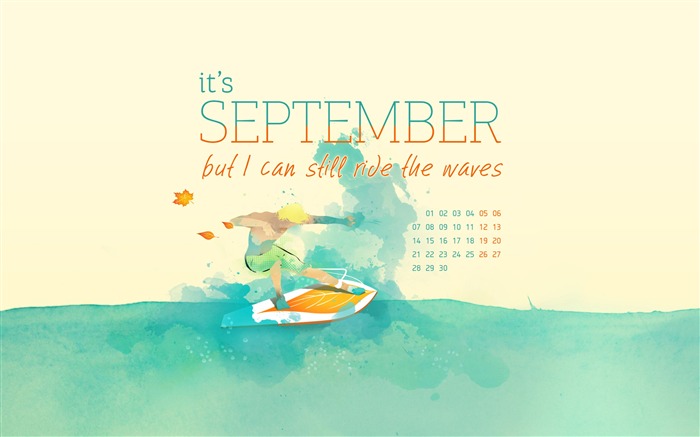 Fondo de pantalla de calendario de Still Ride The Waves-septiembre de 2015 Vistas:8188