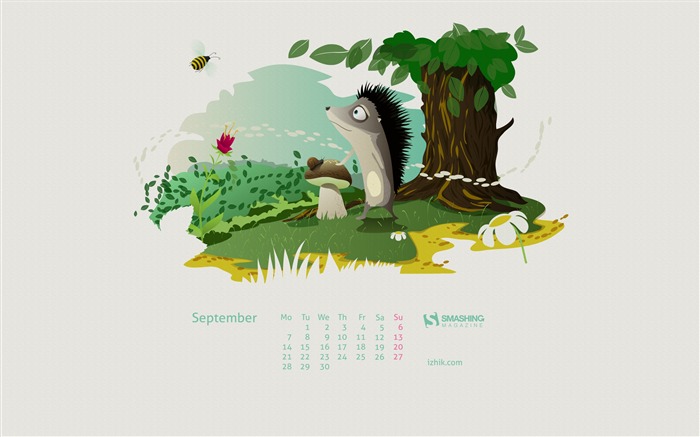 El fondo de pantalla del calendario de las setas están creciendo-septiembre de 2015 Vistas:8392