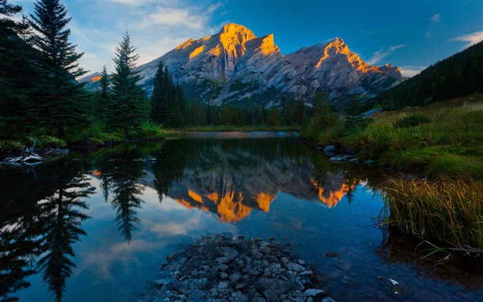 Reflexão do céu das montanhas - Wallpapers do cenário HD Visualizações:10806