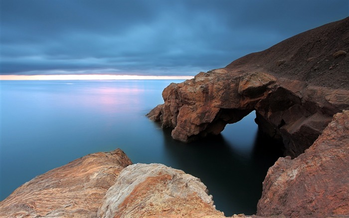 Rocks côte de la mer Horizon-Photographie HD fond d'écran Vues:7441