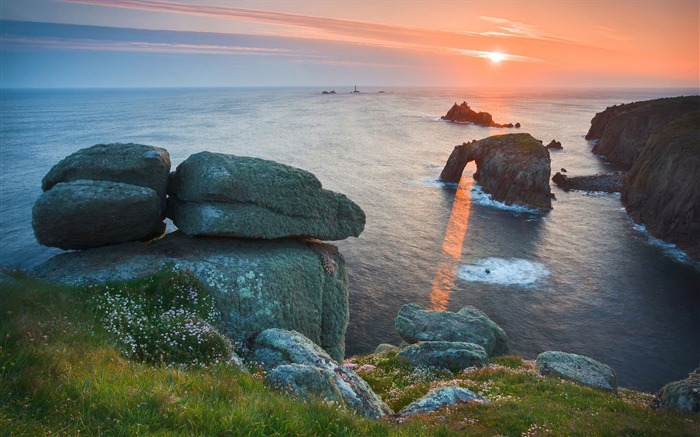 baisser la côte de la mer pierres-Photographie HD fond d'écran Vues:6892