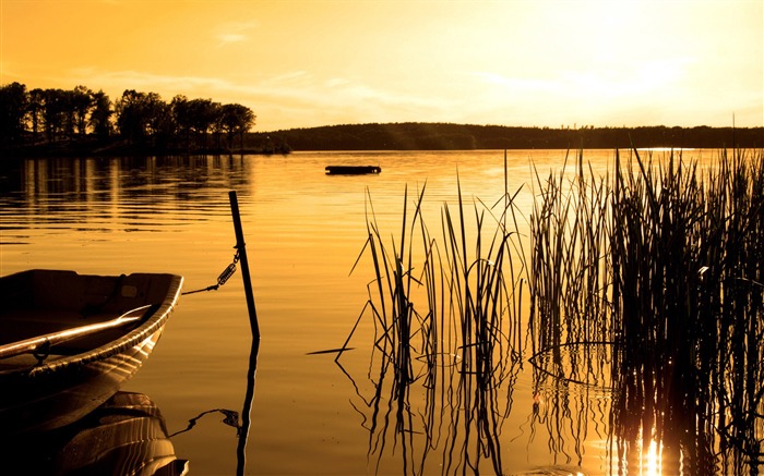 golden lake sunset-scenery HD Wallpaper Views:9015 Date:2015/9/22 7:44:11