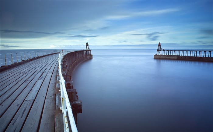 Pier eau de mer d'amarrage-Photographie HD fond d'écran Vues:7528