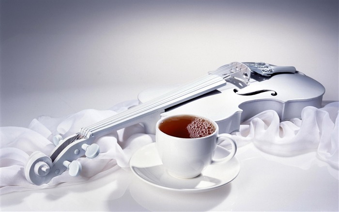 Coffee and violin-Music HD Wallpaper Views:10392 Date:2015/10/29 8:16:30