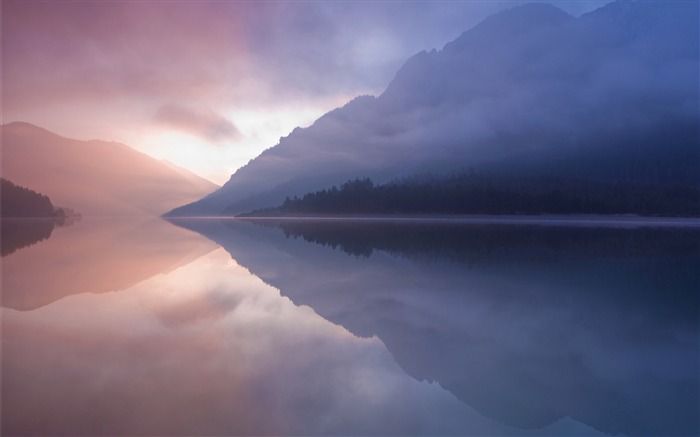 Reflexiones del río de la mañana-paisaje fondo de pantalla HD Vistas:8161