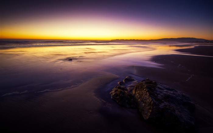 Purple beach landscape-HD Fondos de Escritorio Vistas:7371