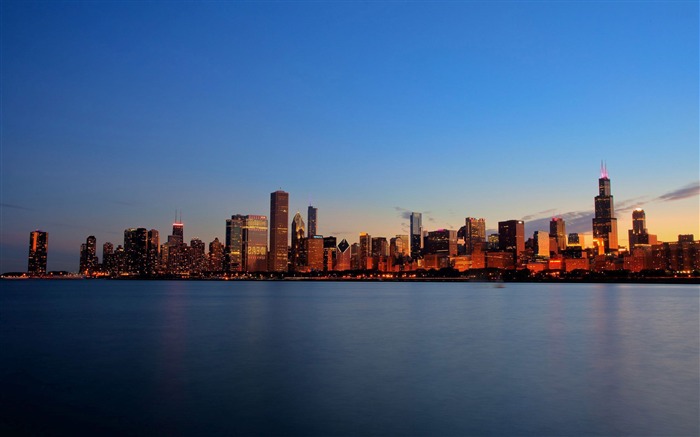 Chicagos skyscrapers sunset-Scenery HD Wallpaper Views:7927 Date:2015/11/18 7:23:57