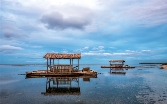 Clouds bungalows water-HD Wide Wallpaper Visualizações:7598