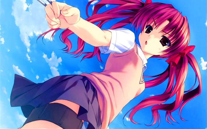 Girl skirt hair sky summer-2015 Papéis de Parede Anime Visualizações:10049