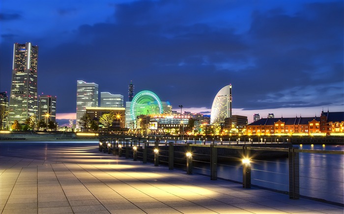 Japan yokohama port night-Cities HD Wallpaper Views:14893 Date:2015/11/9 7:18:15