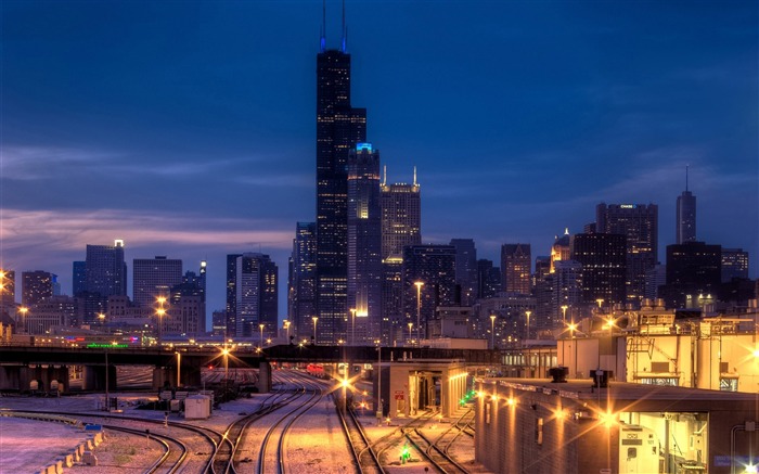 Luces del ferrocarril chicago-Scenery fondo de pantalla HD Vistas:10733