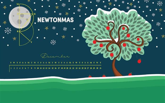 Joyeux Newtonmas-Décembre 2015 Calendrier fond d'écran Vues:6499