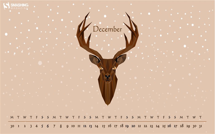 Oh Deer-Décembre 2015 Calendrier fond d'écran Vues:7573