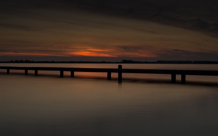 Pier sunrise-Scenery fondo de pantalla HD Vistas:7733