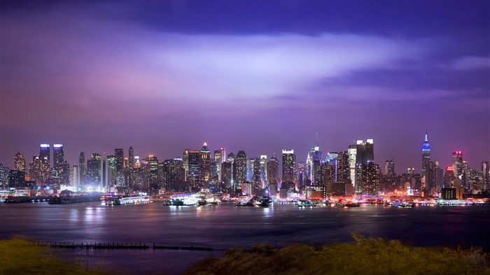 Purple sky new york-Scenery HD Wallpaper Views:8977 Date:2015/11/18 7:36:25