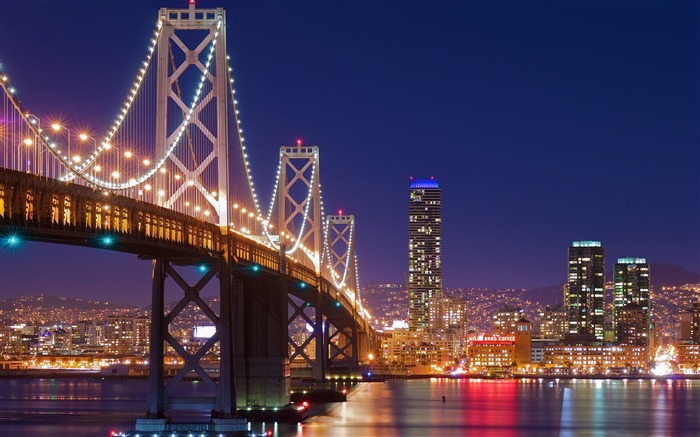 San francisco night bridge-Cities HD Wallpaper Views:13995 Date:2015/11/9 7:33:41