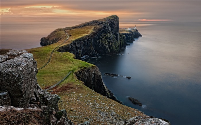 Costa de Escocia faro-Tierra foto fondo de pantalla HD Vistas:13521