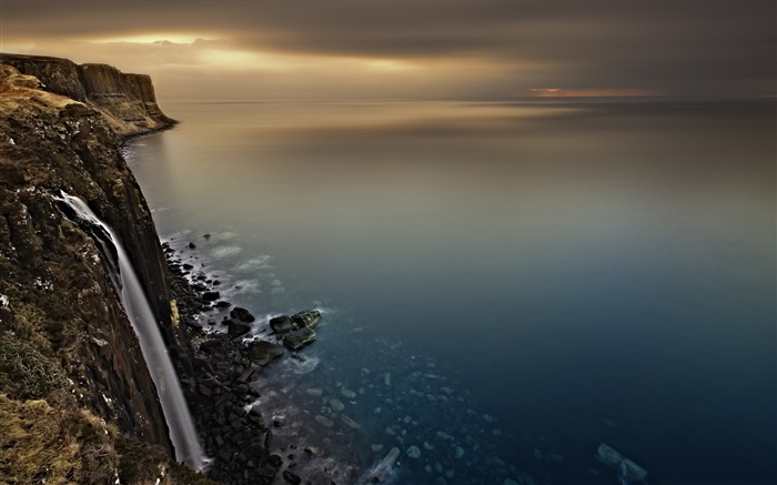 Foto de naturaleza de cascada de la costa de Escocia - fondo de pantalla HD Vistas:8580