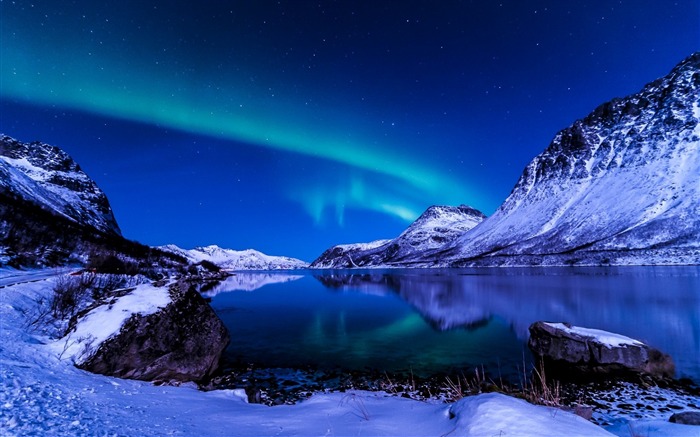 Inverno Noite Aurora-2015 Paisagem Wallpaper Visualizações:12640