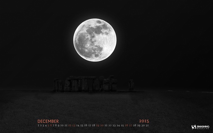 Solstice d'hiver-Décembre 2015 Calendrier fond d'écran Vues:6884