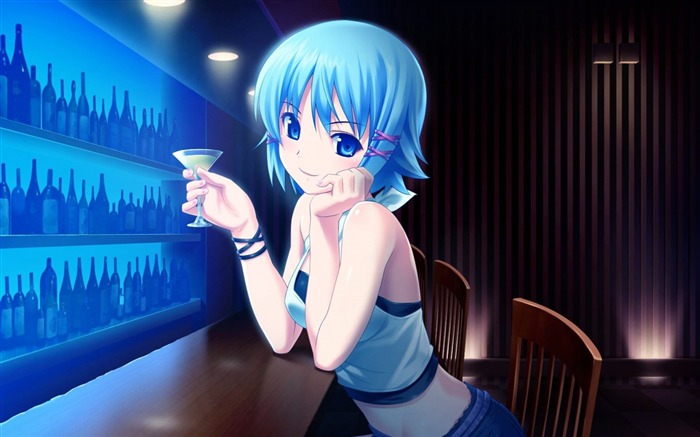 menina bar vidro álcool divertido-2015 Anime Wallpaper Visualizações:16867