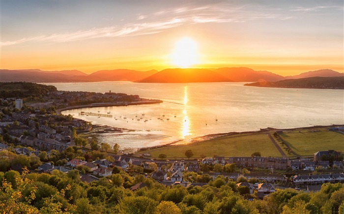 ville coucher de soleil gourock ecosse-HD Widescreen Fond d'écran Vues:7983