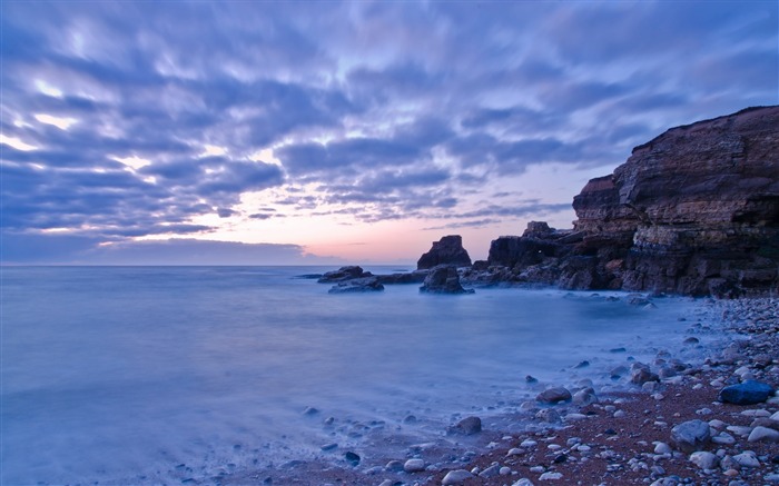 Rusty rocheuse Ocean Shore coucher-Nature Fond d'écran HD Vues:7334