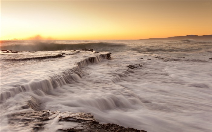 Chute d'escalier au coucher du soleil-Nature Fond d'écran HD Vues:6886