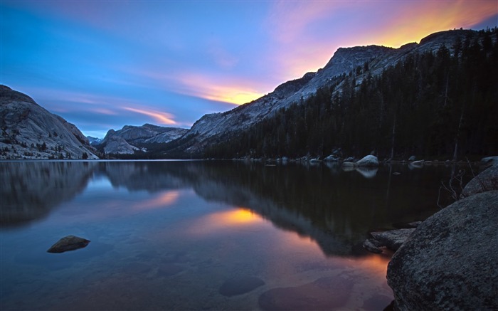 Sunset mountain lake-HDR Fotografía Fondo de pantalla Vistas:8527