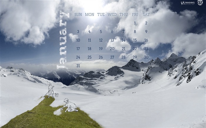 Fondo de pantalla de Calendario de las Montañas Blancas de enero de 2016 Vistas:6607