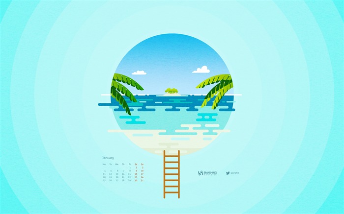 Winter Getaway-January 2016 Calendar Wallpaper Visualizações:7206