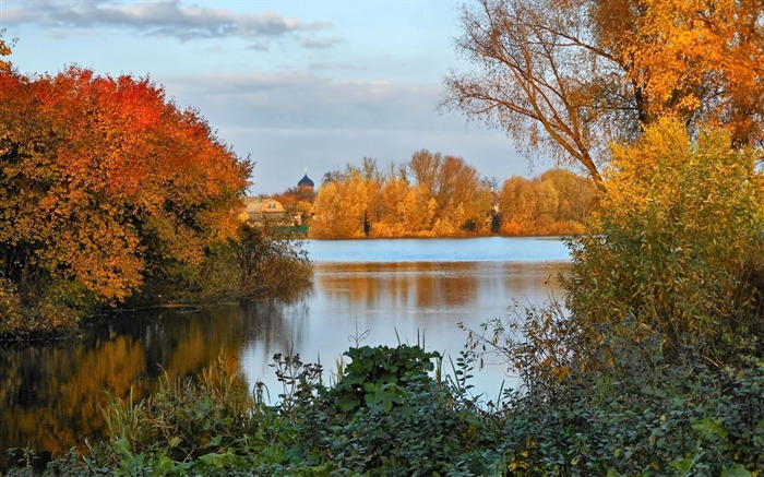 Naturaleza del otoño tranquilo río-naturaleza foto fondo de pantalla HD Vistas:8450