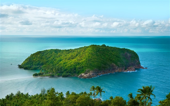 Vert l'île Voyage-Paysage HD Fond d'écran Vues:7620