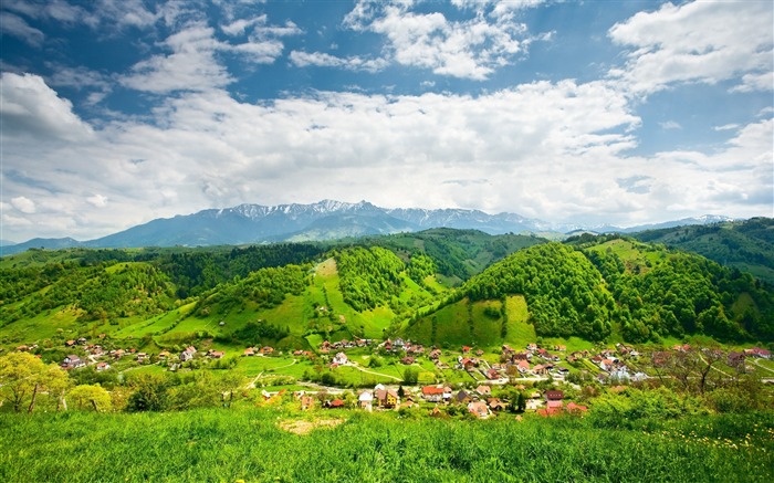 Village de montagne d'été-Paysage HD Fond d'écran Vues:10894