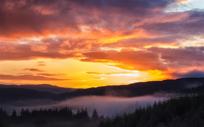 Sunrise trossachs-HD Fondos de Escritorio Vistas:7559