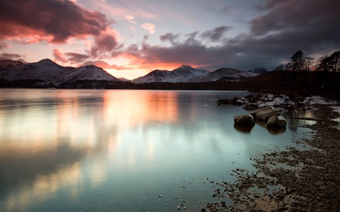 winter calm lake-HD Fondos de Escritorio Vistas:9020