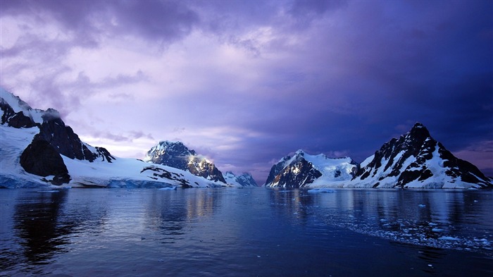 montagnes de l'Antarctique coucher de soleil-Décor parfait HD Fonds d'écran Vues:12043